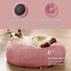 Bedsure calming cat bed raised rim supports head and neck during rest