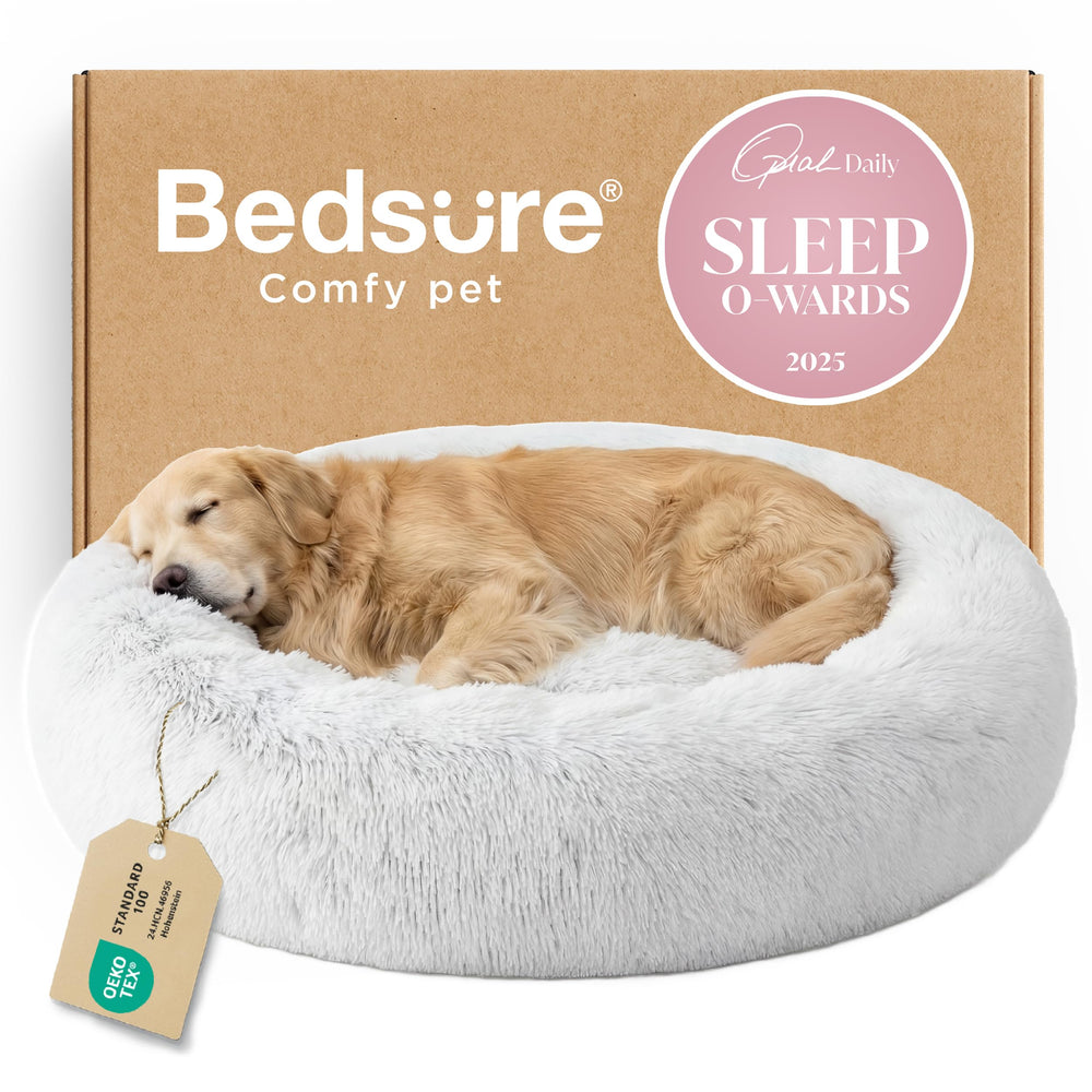 Bedsure Calming Dog Bed extra-large 45-inch donut front view for curling dogs