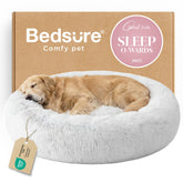 Bedsure Calming Dog Bed extra-large 45-inch donut front view for curling dogs