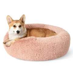 Bedsure calming donut bed pink, 30-inch round for curling up securely