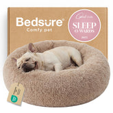 Bedsure calming donut bed with round silhouette promotes cozy curling.