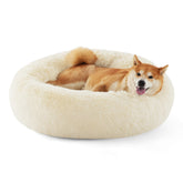 Bedsure calming donut bed top view for curl-up comfort.