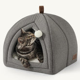 Bedsure cat bed indoor cave gray offers a cozy hideaway for kittens.