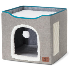 Bedsure cat bed indoor cave plush hanging ball for interactive play.