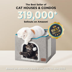 Bedsure cat bed indoor cave top platform view for window watching.