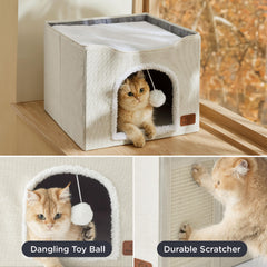 Bedsure cat bed fluffy hanging ball adds playful interaction
