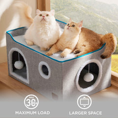 Bedsure cat sisal scratching board provides gentle claw maintenance during daily play.