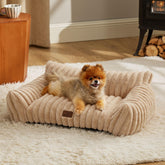 Bedsure ComfyFleece cat couch front view for cozy, supportive space