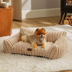 Bedsure ComfyFleece cat couch front view for cozy, supportive space