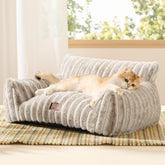 Bedsure ComfyFleece cat couch full view for cozy naps and secure lounging.