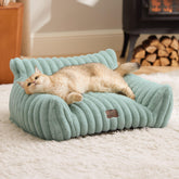 Bedsure ComfyFleece Cat Couch front view for supported, comfy naps.