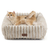 Bedsure ComfyFleece dog bed top view shows cozy rectangle shape.