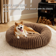 Bedsure ComfyFleece Donut Bed anti-slip bottom helps keep the bed in place