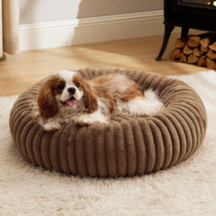 Bedsure ComfyFleece donut bed front view, plush comfort for naps