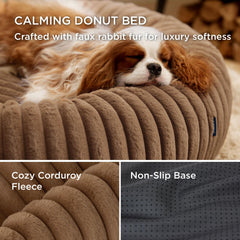 Bedsure ComfyFleece Donut Bed raised rims provide head and neck support during lounging