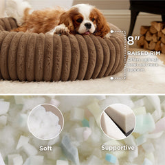 Bedsure ComfyFleece donut bed side view, anti-slip base stays in place