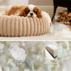 Bedsure ComfyFleece Donut Bed raised edge supports head and neck