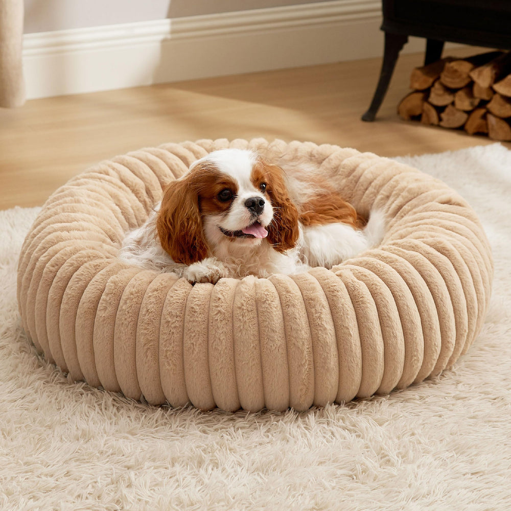 Bedsure ComfyFleece Donut Bed soft fabric texture for cozy lounging