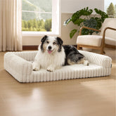 Bedsure ComfyFleece orthopedic dog bed front view shows luxurious comfort for large breeds and joints