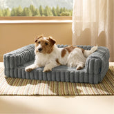 Bedsure ComfyFleece orthopedic dog bed main view in gray for medium dogs.