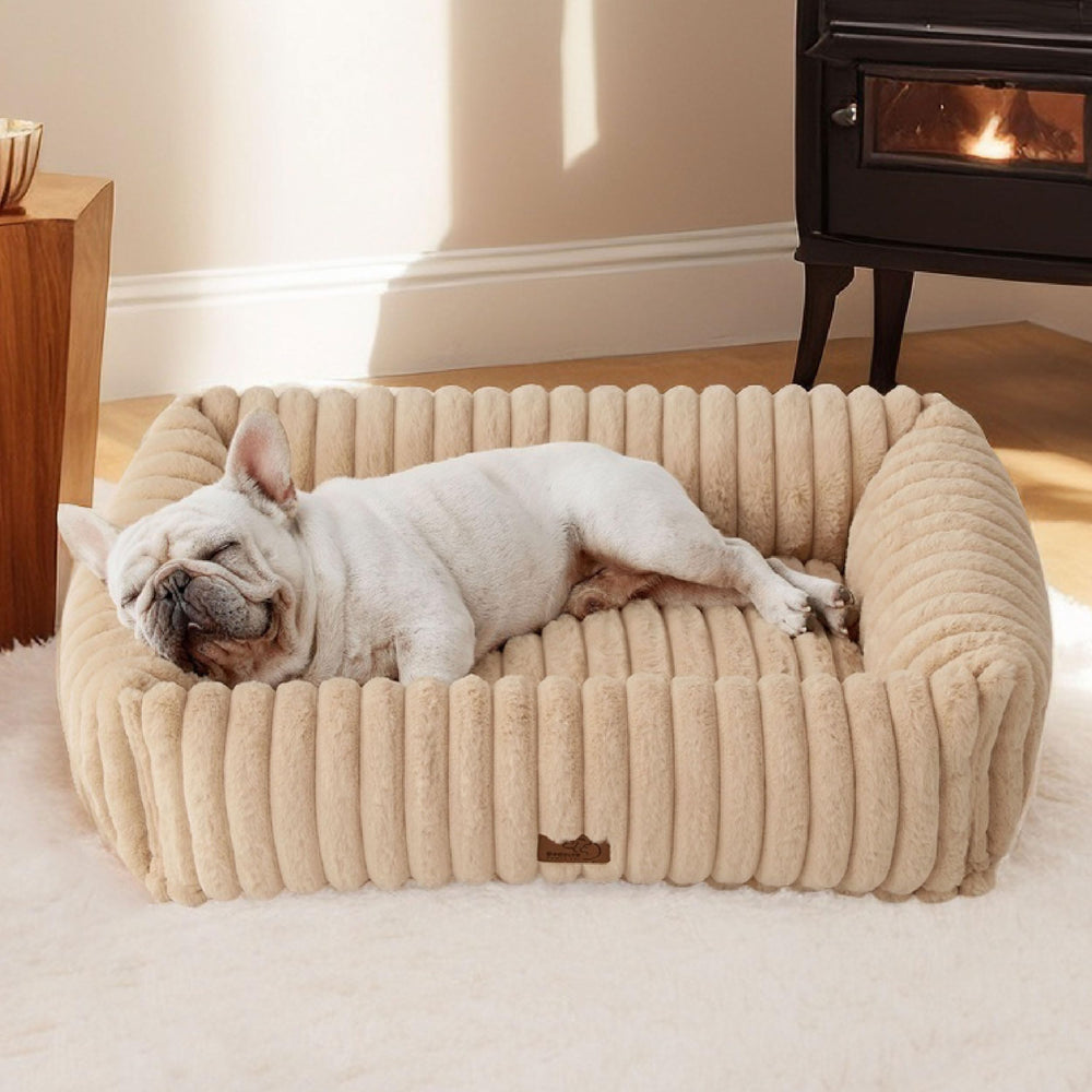 Bedsure ComfyFleece dog bed top view highlighting plush warmth for pets