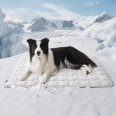 Bedsure cooling dog mat XL grey top view for instant cooling on hot days