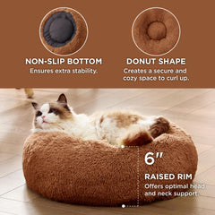 Bedsure copper round cat bed removable cover for easy washing