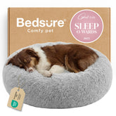 Bedsure donut round dog bed 36in for curling up in plush comfort