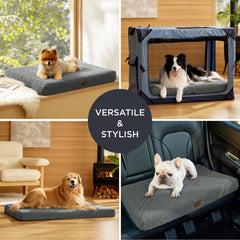 Bedsure dog bed removable sherpa cover top view enables easy cleaning.
