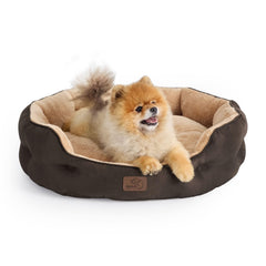 Bedsure dog bed round bolster with plush sherpa for cozy naps.