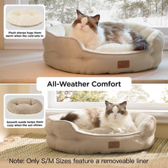 Bedsure dog bed round bolster supports head and neck for comfortable rest.