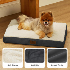 Bedsure dog bed small egg crate foam detail shows supportive surface.