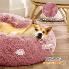 Bedsure donut bed anti-slip base stays in place for easy cuddling