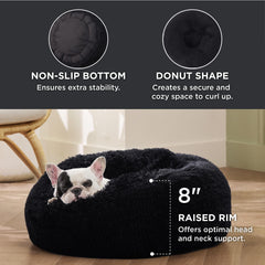 Bedsure donut bed raised rim supports head and neck for relaxed lounging