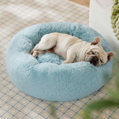 Bedsure donut bed aqua blue color blends with decor