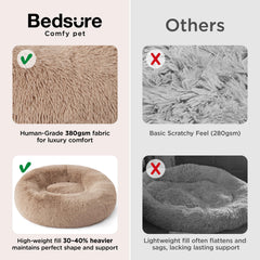 Bedsure donut dog bed close-up of fluffy faux fur texture