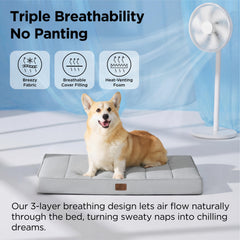 Bedsure egg-crate foam layer detail highlights pressure relief and comfort.