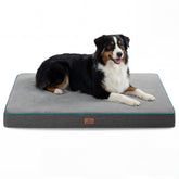 Bedsure memory foam dog crate bed with dual-layer foam for supportive rest.