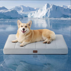 Bedsure orthopedic cooling dog bed crate top view shows cooling surface.