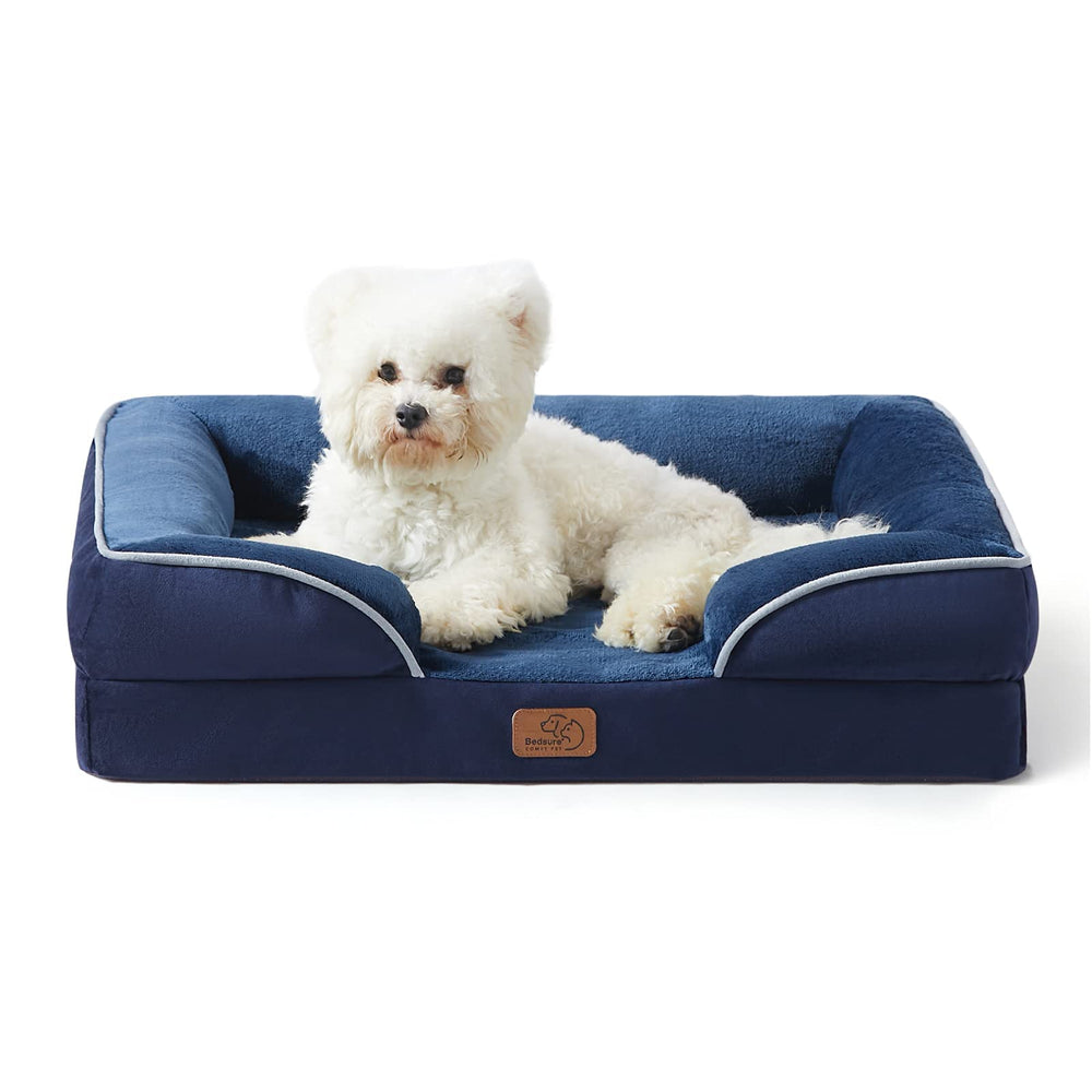 Bedsure orthopedic dog bed medium, top view demonstrates roomy surface for comfort.