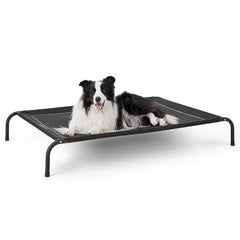 Bedsure outdoor elevated dog bed front view with cooling comfort for large dogs.