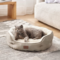 Bedsure round cat bed with sherpa surface for extra-soft lounging