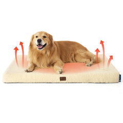 Bedsure self-warming dog bed large, top view, cozy warmth for winter naps