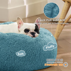 Bedsure small round bed with soft faux fur creates a secure resting space