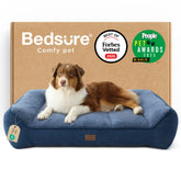 Bedsure SupportMax orthopedic dog bed left-side view with thick foam for joint support