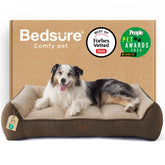 Bedsure SupportMax XL front view with orthopedic design and plush sherpa warmth.