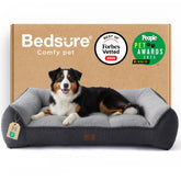 Bedsure SupportMax XL Pro orthopedic dog bed with waterproof cover for mess-free naps.
