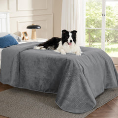 Bedsure waterproof bed cover on sofa protects furniture from spills.