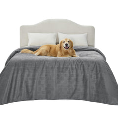Bedsure waterproof bed cover guards sofa from spills and accidents