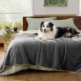 Bedsure waterproof blanket on bed protects furniture from spills and moisture.
